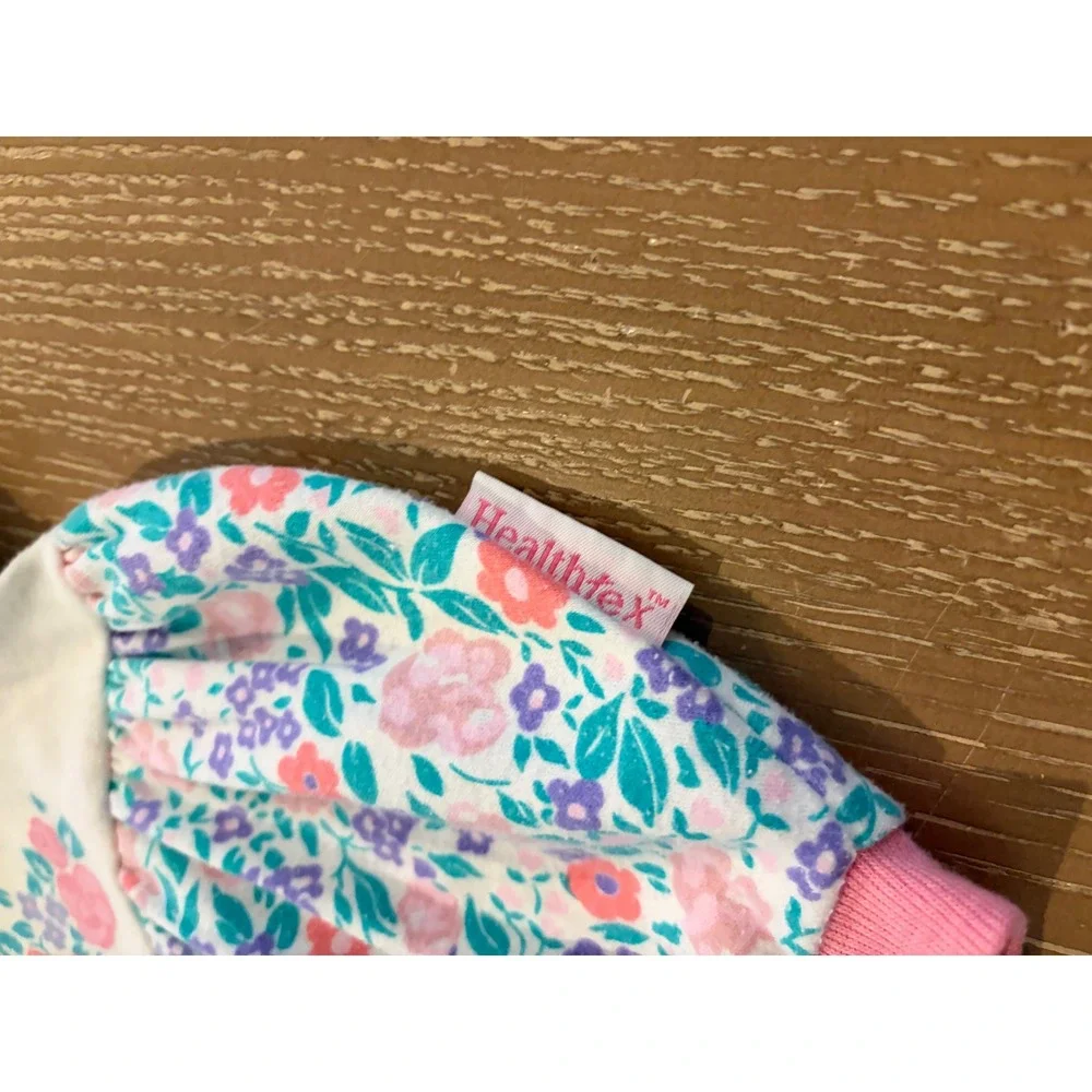 Vintage Baby Girls 0-3 Months Romper Lot 3 Floral Pink Bubble Bodysuits